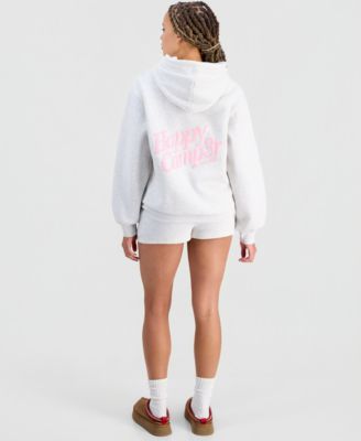 Juniors' Graduate Bear Hooded Sweatshirt & Shorts