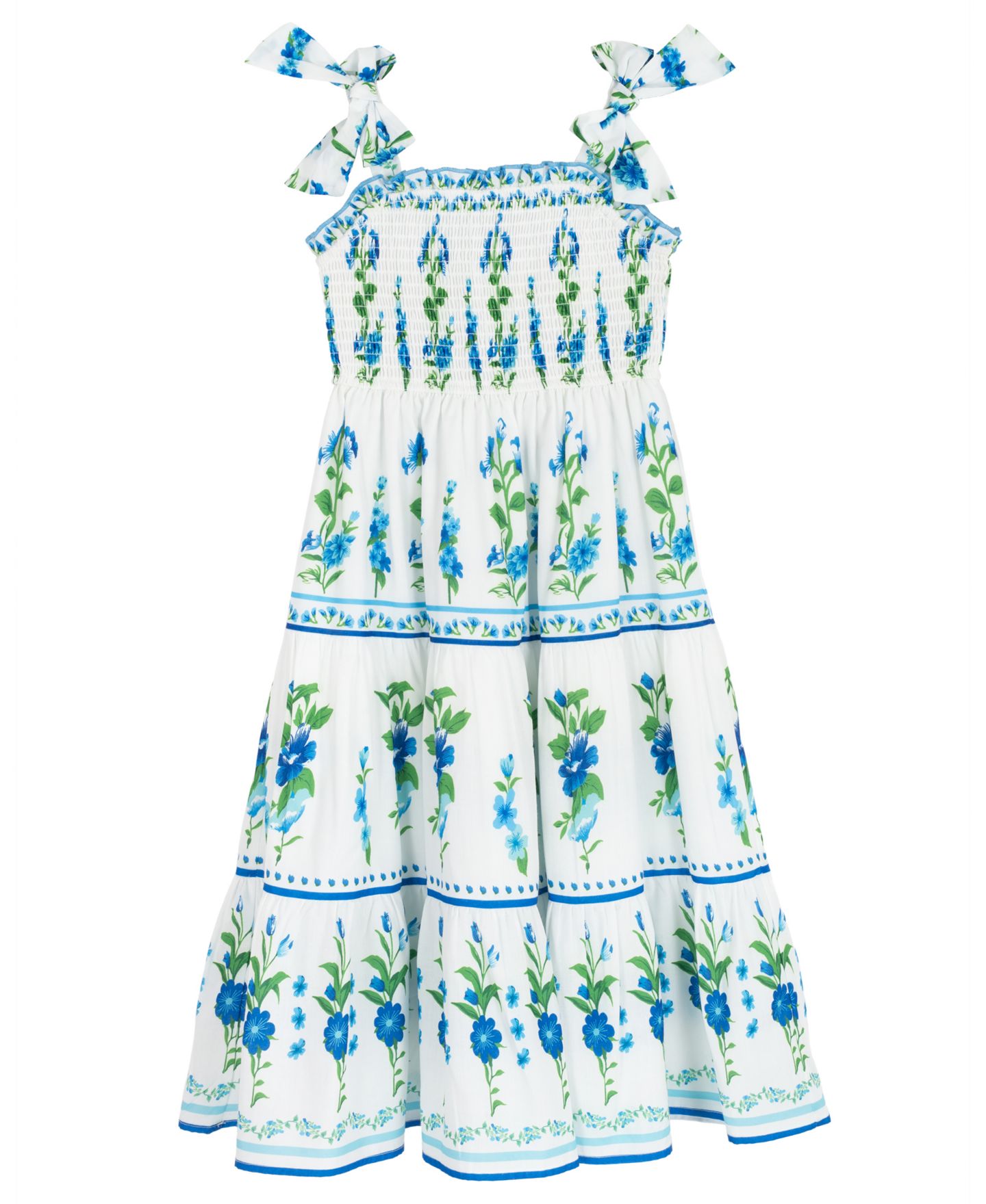 Платье Rare Editions Placement Print Woven Dress для девочек, цвет: Белый — фото 1
