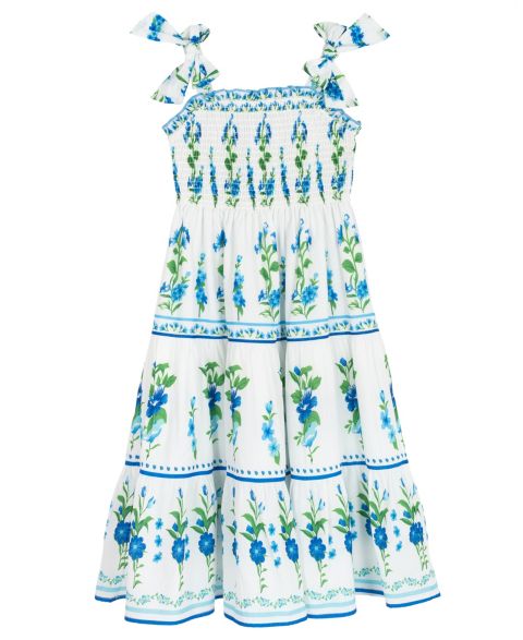 Платье Rare Editions Placement Print Woven Dress для девочек, цвет: Белый