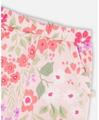 Big Girls French Terry Pants Printed Flowers