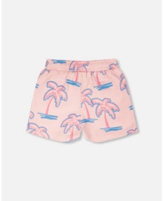 Big Girls French Terry Shorts Palm Print