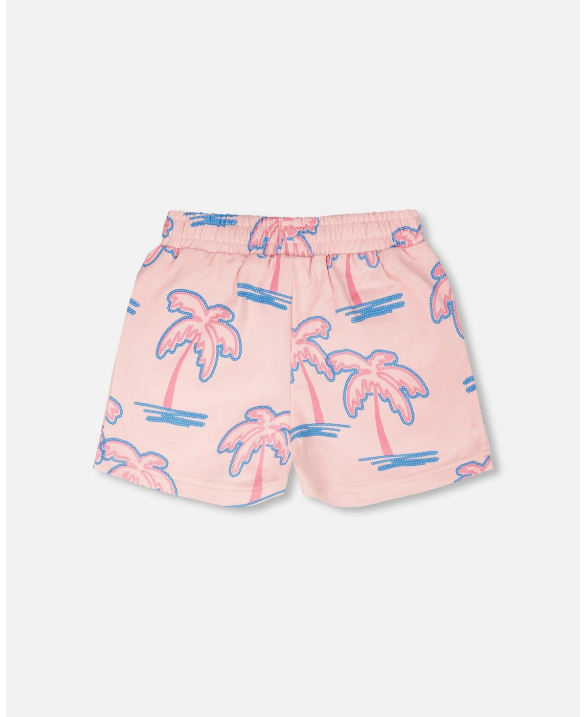 Deux par Big Girls French Terry Shorts Palm Print