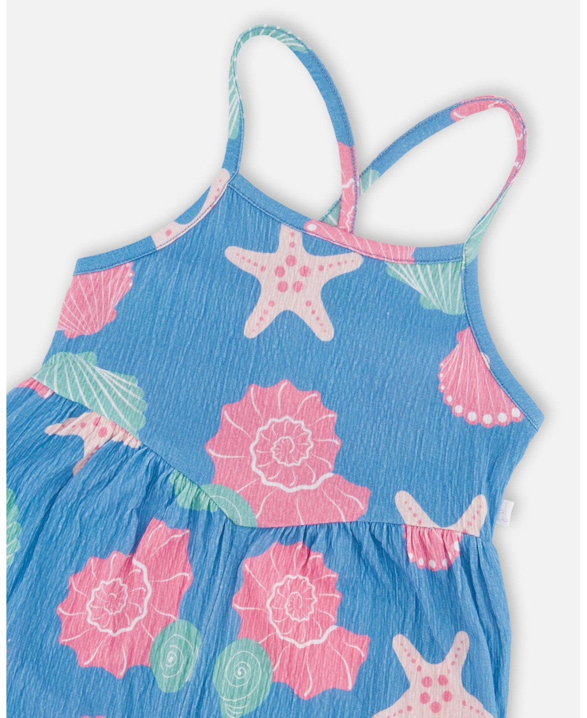 Deux par Big Girls Crinkle Jersey Shell Print Jumpsuit