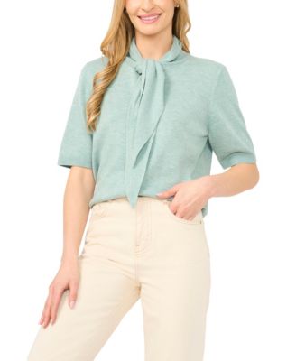 Women's Tie Neck Front Button Cardigan