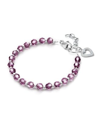 Tiny Blessings Childrens Sterling Silver Birthstone Crystal Bracelet Girls 625 Bracelet - February 128$