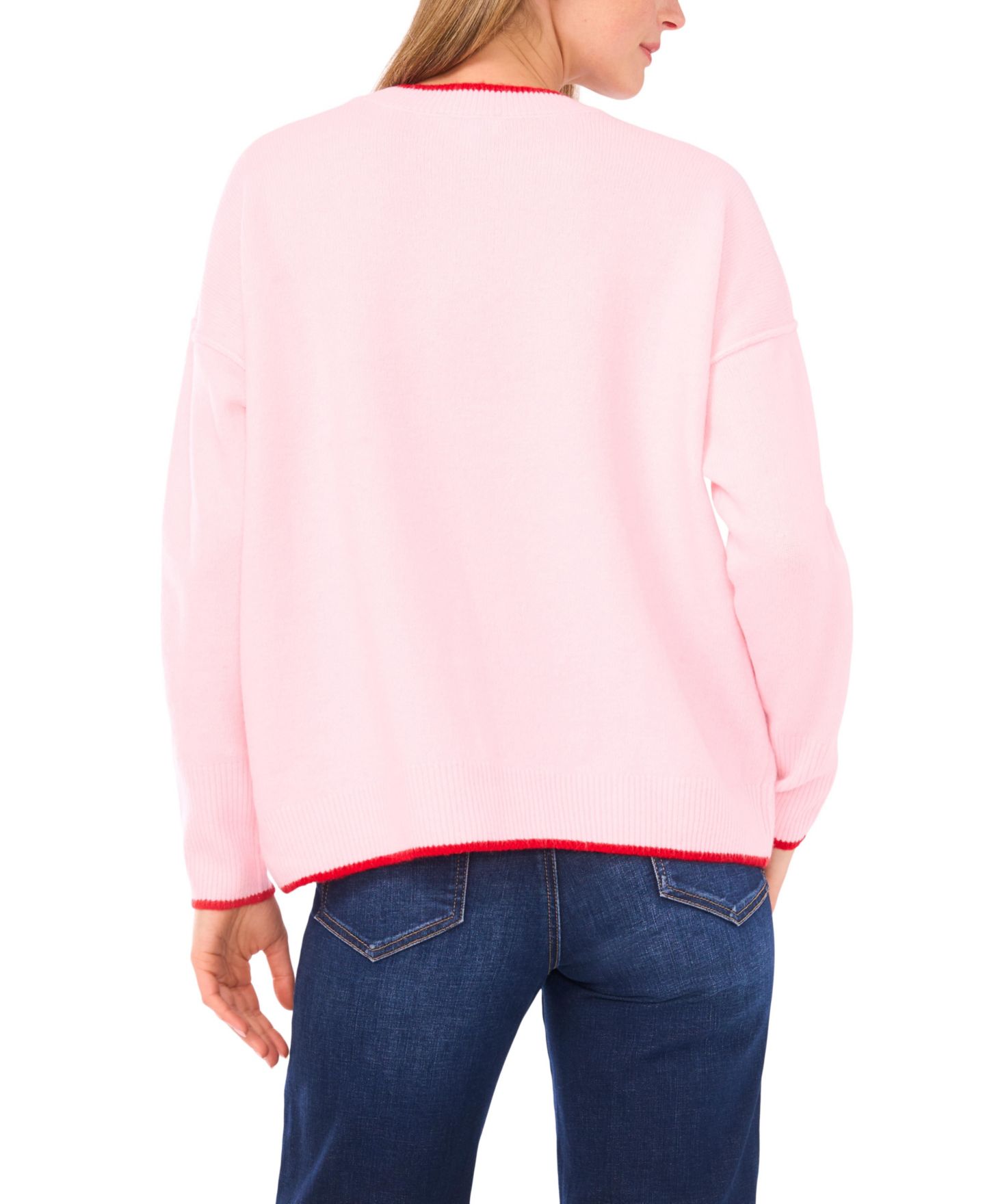 Женский свитер CeCe Heart Long-Sleeve, цвет: Розовый — фото 3