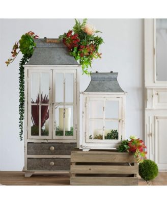 Wooden Candle Lantern Decorative Lantern Holder Decor for Outdoor, Home Garden Wedding