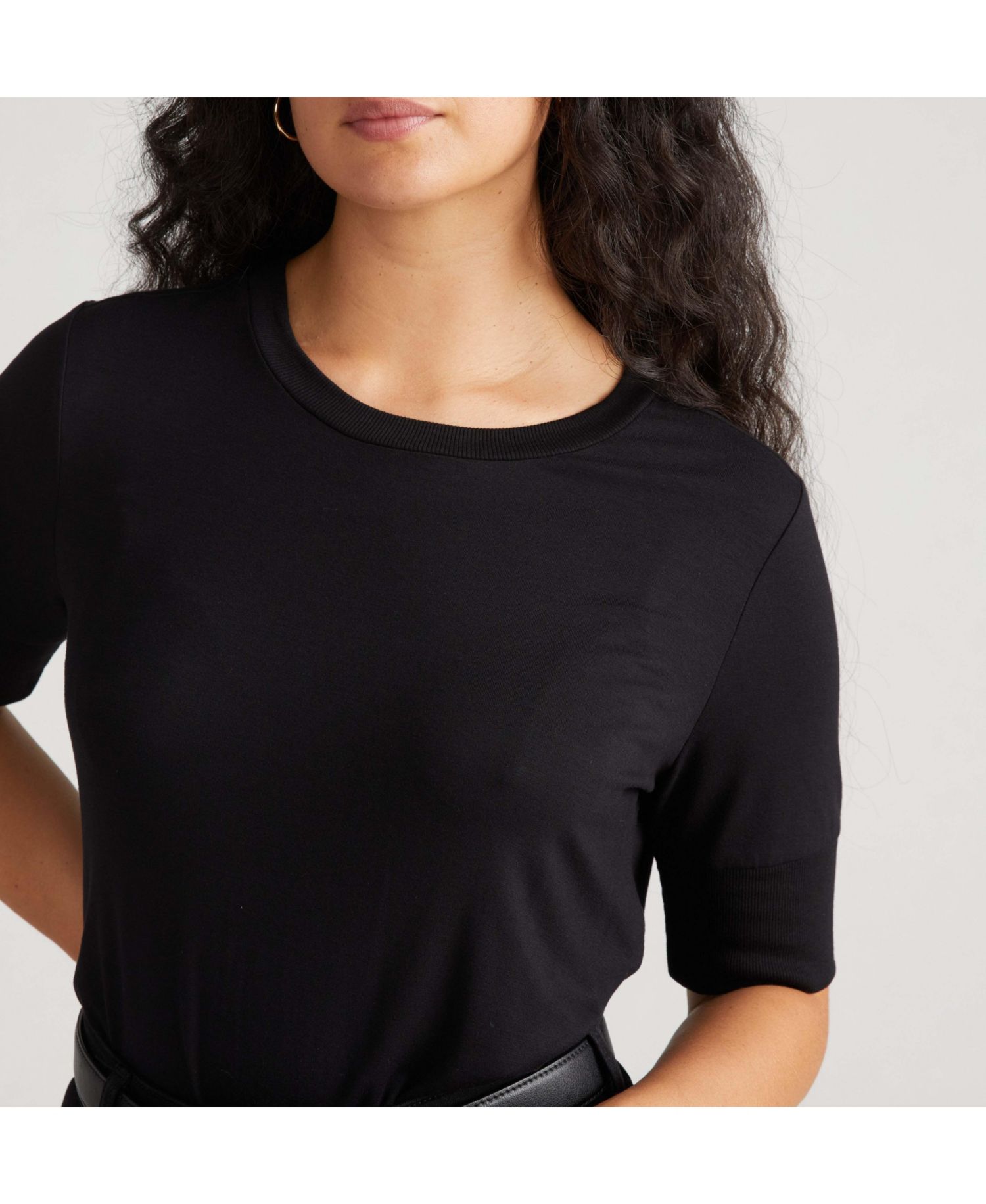 Women's Plus Size Liquid Jersey Rib Hem Tee