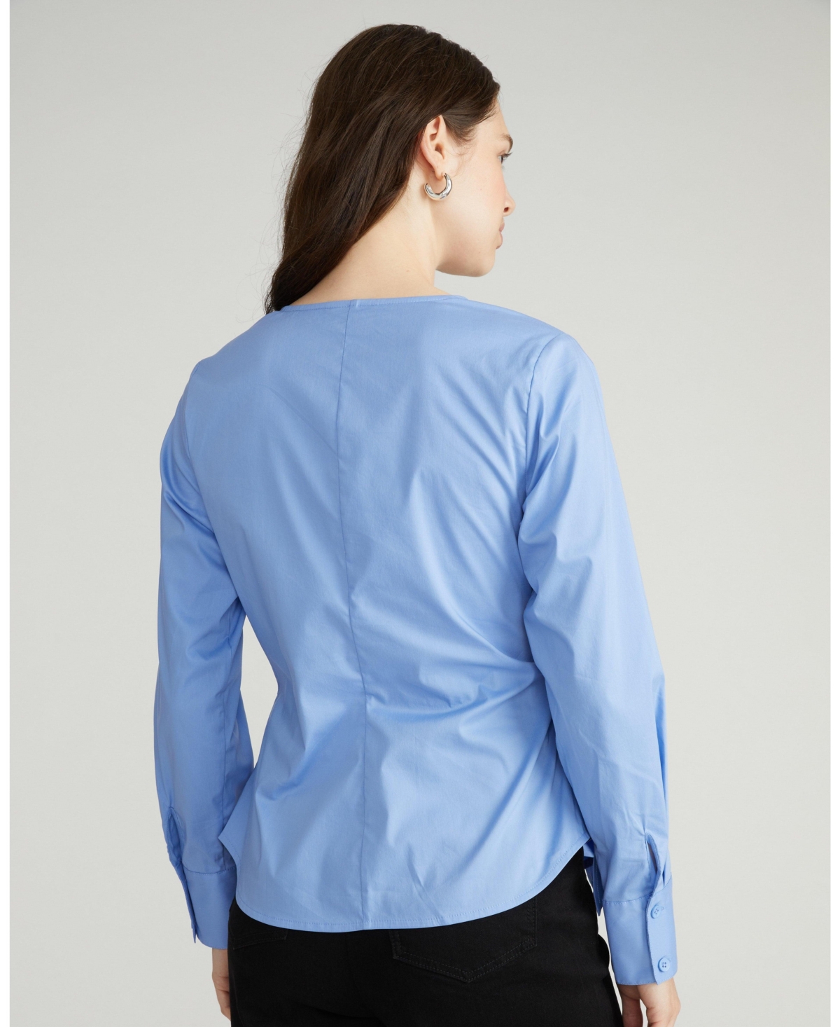 Universal Standard Women's Plus Stretch Poplin Wrap Shirt