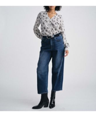 Women's Plus Size Cooling Stretch Cupro Button-Down Blouse