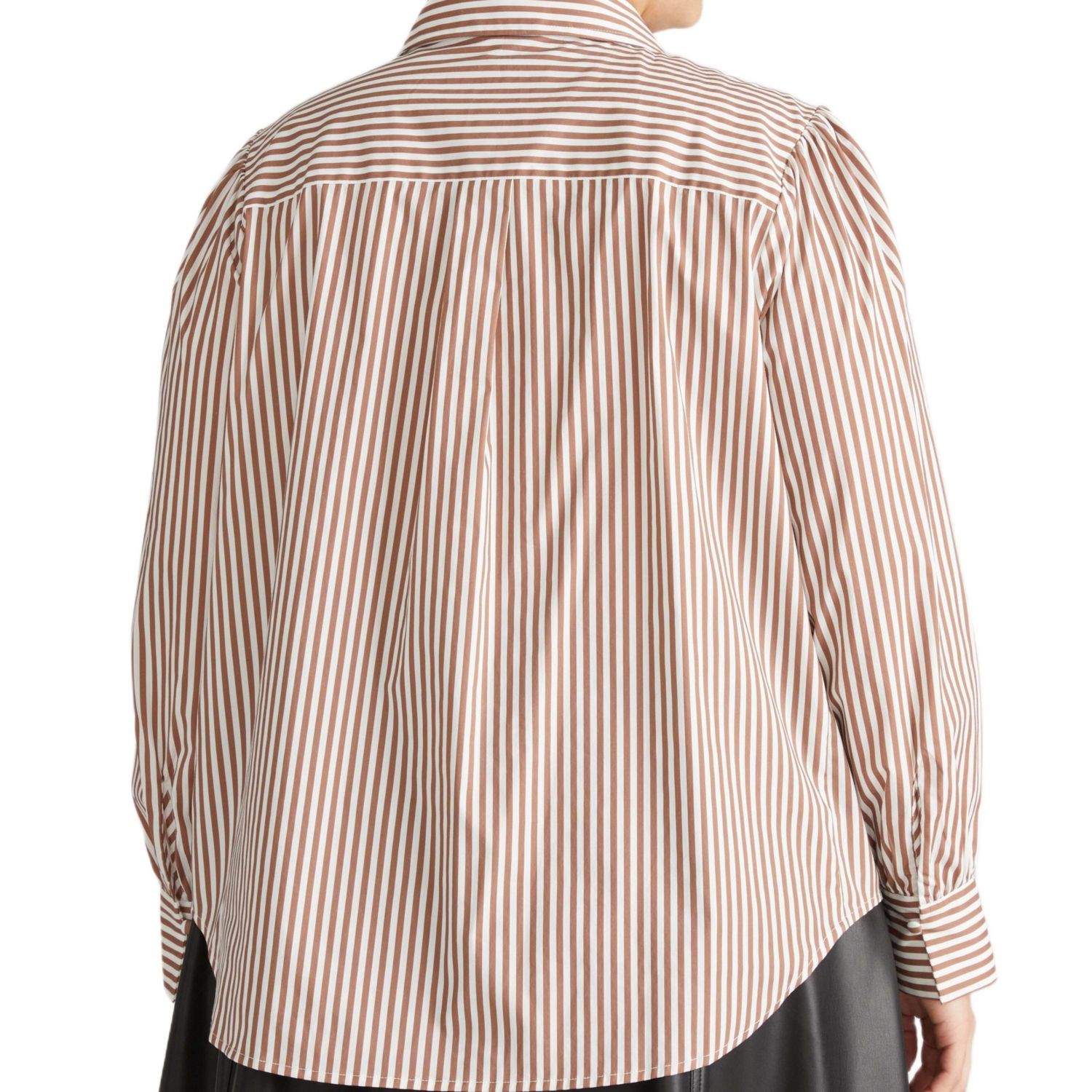 Women's Plus Size Janet Tie-Neck Cotton Poplin Shirt
