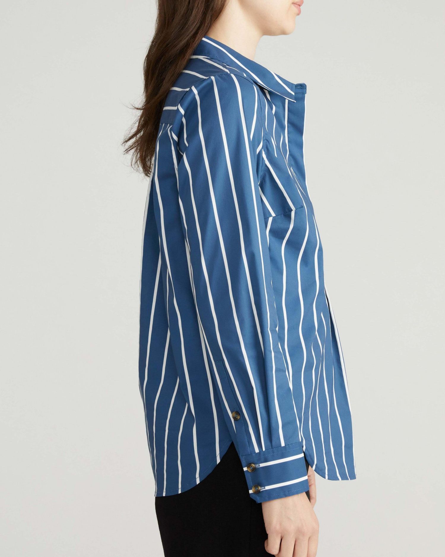 Plus Size Popover Stretch Poplin Shirt Classic Fit