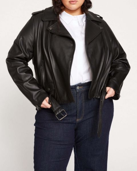 Женские куртки Universal Standard Plus Size Leeron Leather Moto Jacket