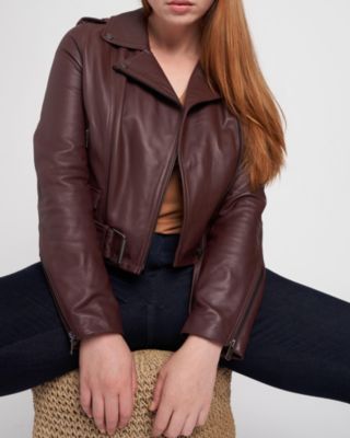 Plus Size Leeron Leather Moto Jacket