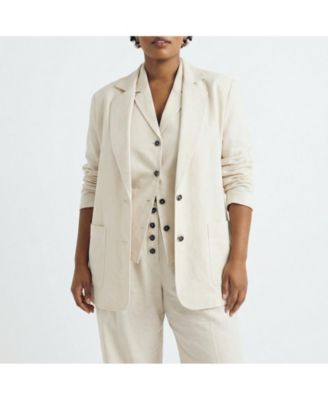 Plus Size Coastal Linen Blazer
