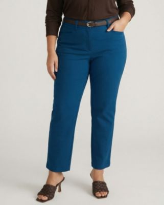 Plus Size Long Cigarette Ponte Pants
