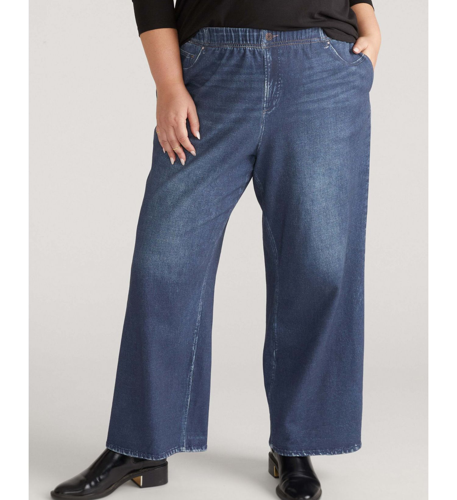 Plus Size Wide Leg Sweatpant Jeans