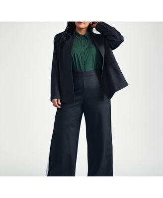 Plus Size Lennox Collarless Ponte Blazer