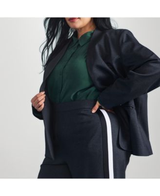Plus Size Lennox Collarless Ponte Blazer