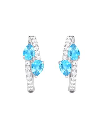 Multi Gemstone Earrings in 14k Gold Over Sterling Silver (Also in Sterling Silver)