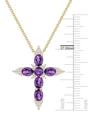 Multi-Gemstone Pendant Necklace in 14k Gold Over Sterling Silver (Also in Sterling Silver)