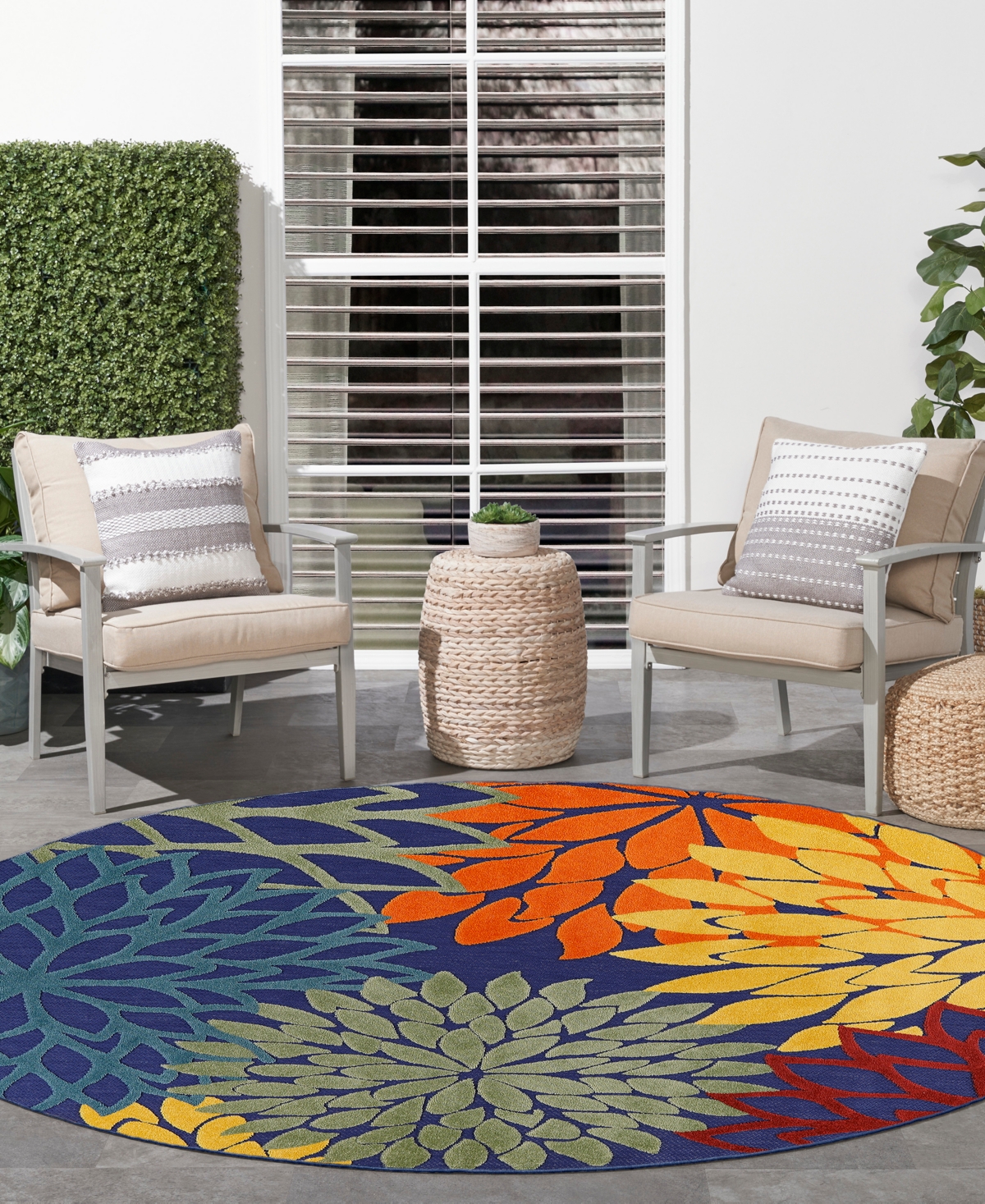 Nourison Home Aloha ALH05 7'10"x7'10" Round Area Rug