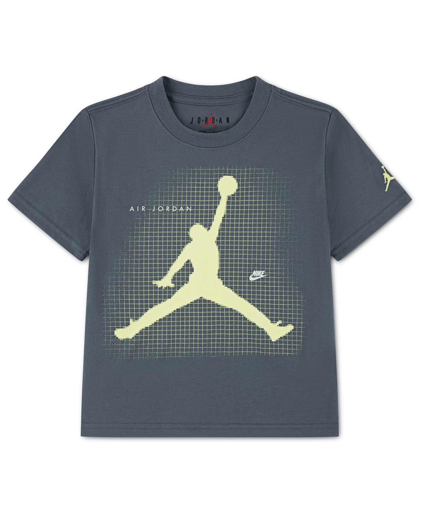 Футболка Jordan Jumpman Grid Blur Crewneck T-Shirt для мальчиков, цвет: Hasta — фото 1