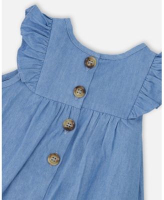 Baby Girls Chambray Dress and Bloomer Set
