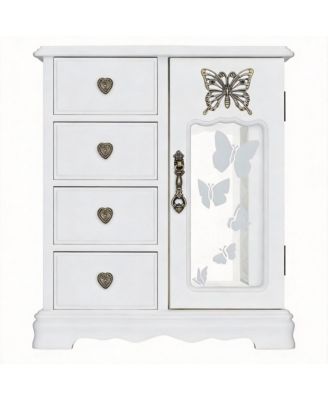 Elegant High-Grade Jewelry Box with 4 Drawers, Carousel, Mirror