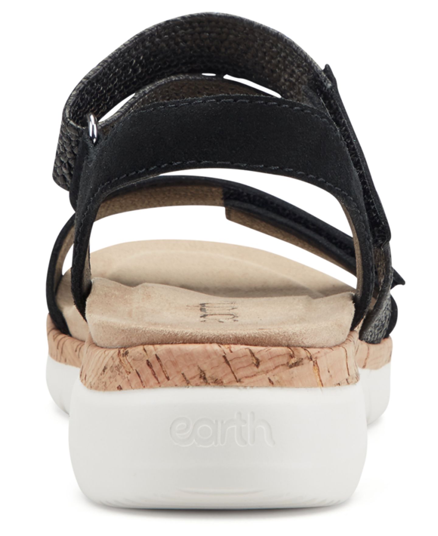 Женские сандалии Earth Reston Strappy Low Wedge, цвет: Чёрный замшевый / Чёрный — фото 3