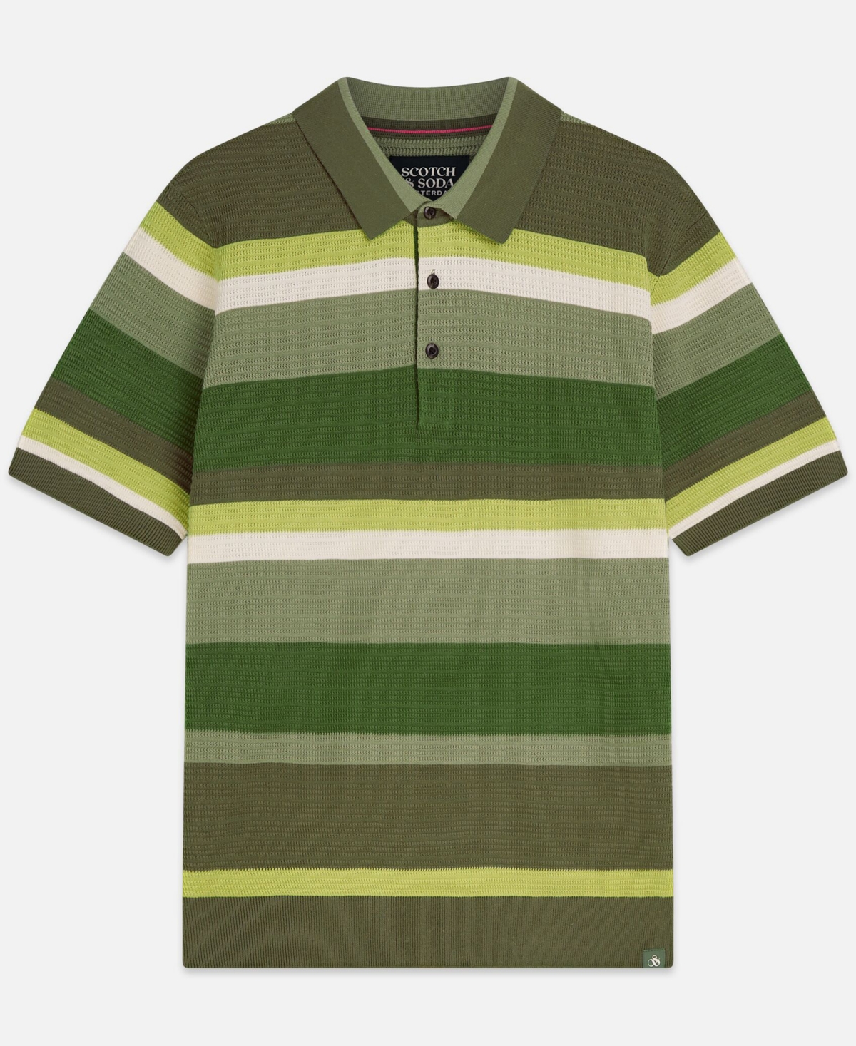 Scotch & Soda Men's Striped Knitted Polo Shirt