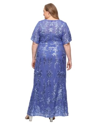 Plus Size Embroidered Sequin Dress