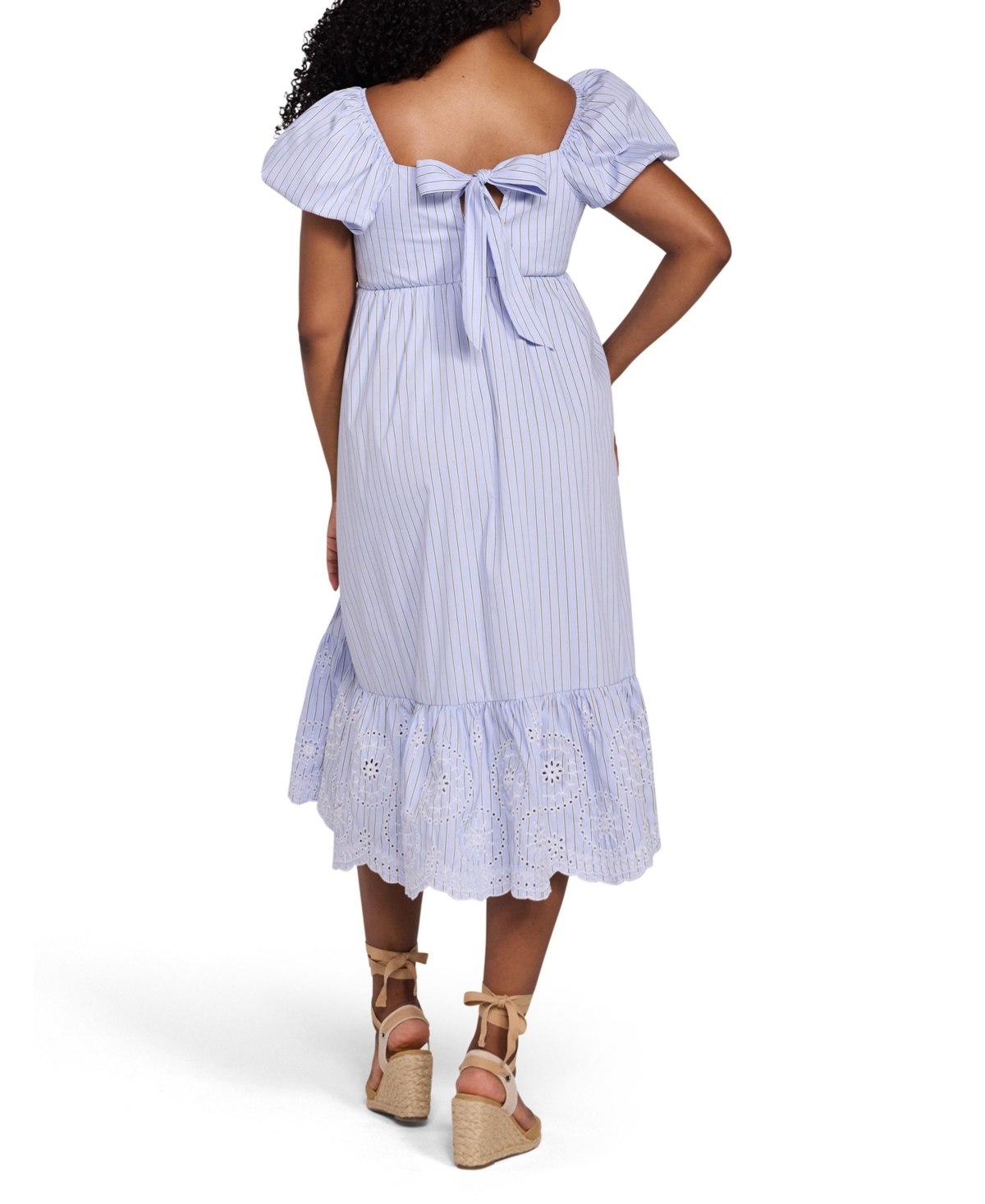 Motherhood Maternity Smocked Bodice with Puff Sleeves Midi Dress