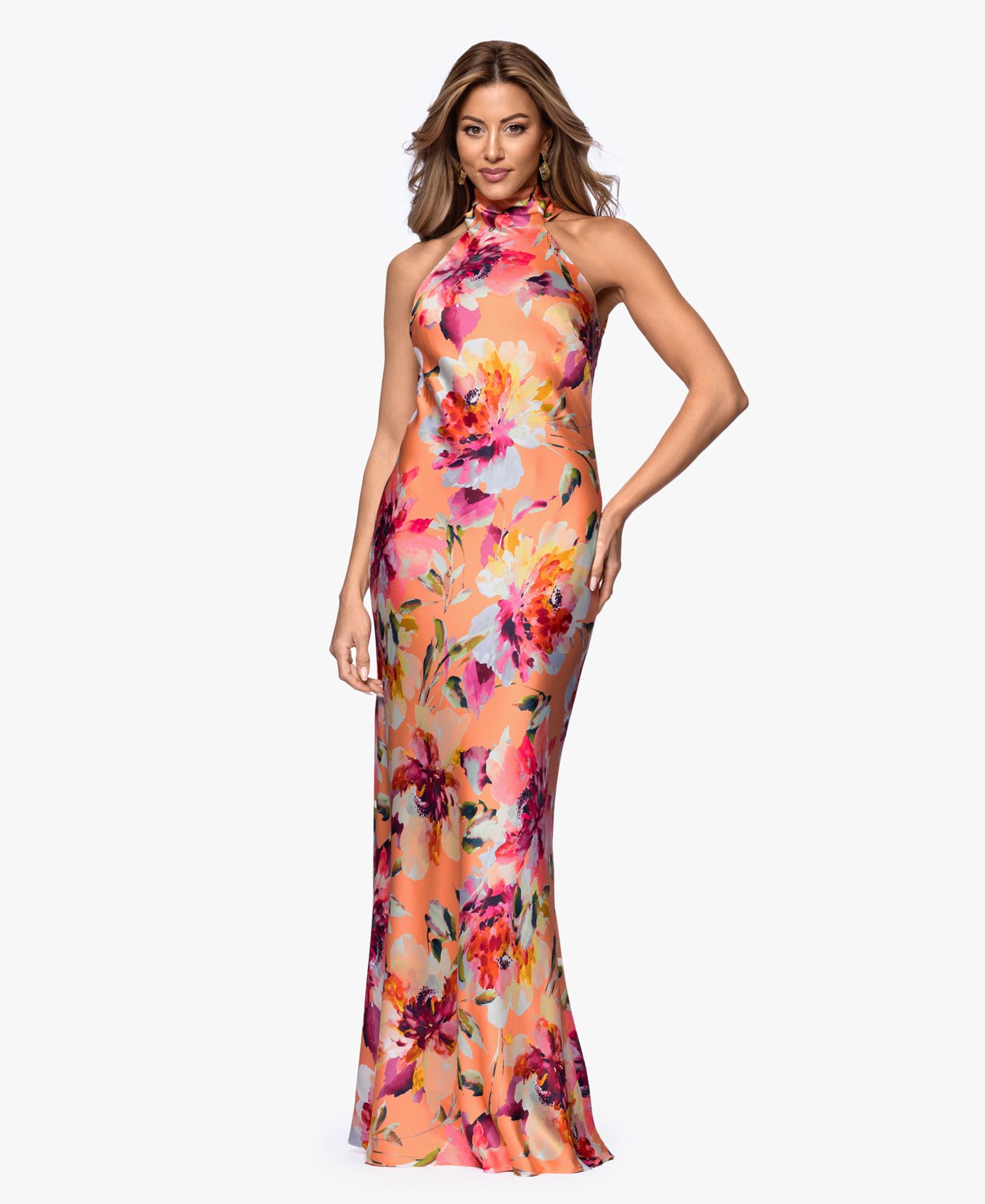 Women's Printed High-Neck Maxi Dress