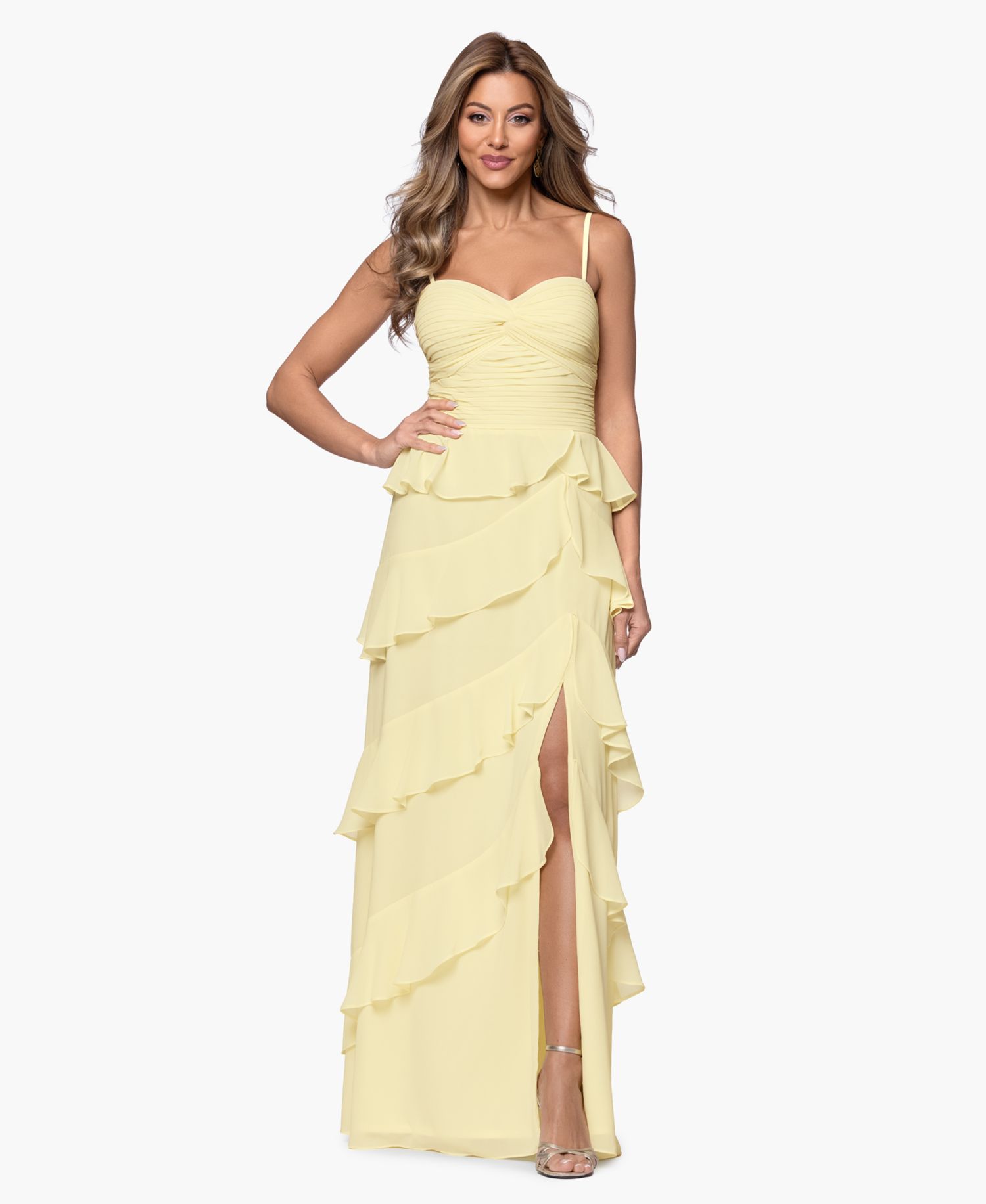 Women's Ruffle Detail Tiered Maxi Dress