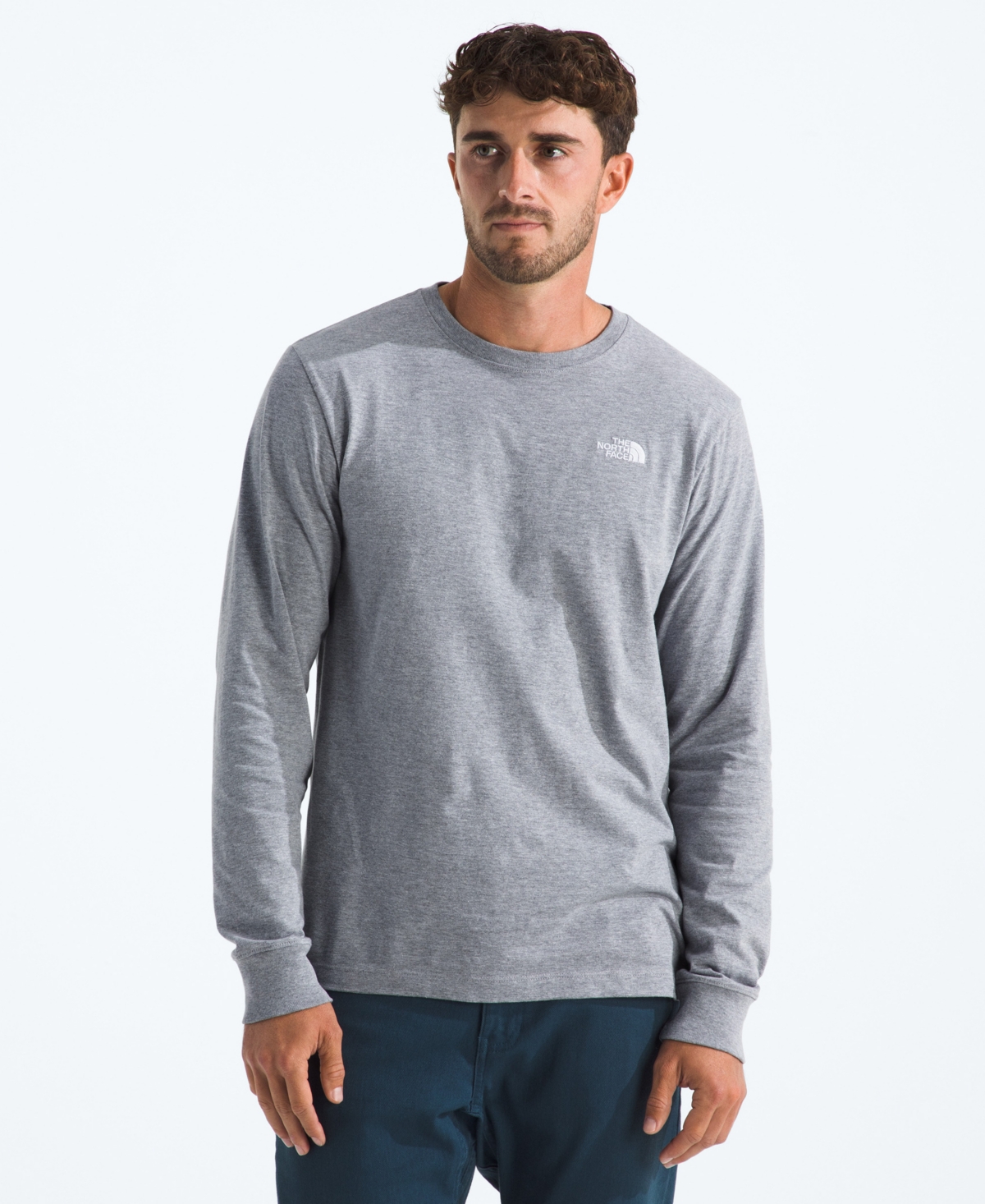 The North Face Men’s Evolution Simple Dome Regular Long-Sleeve T-Shirt (Size: Large): Pale Grey Heather