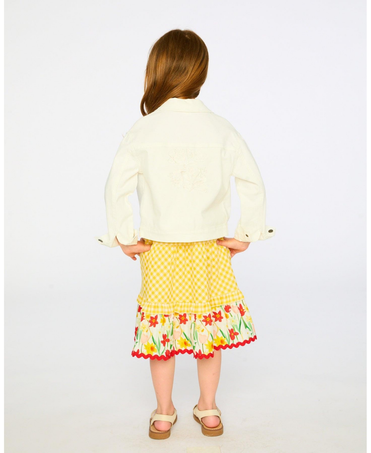 Deux par Girls Denim Jacket with Embroidery