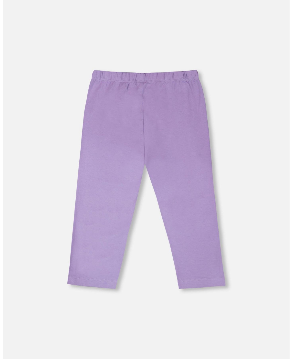 Deux par Big Girls ganic Cotton Jersey Capri Mauve with Knee Screen Hearts Appliques