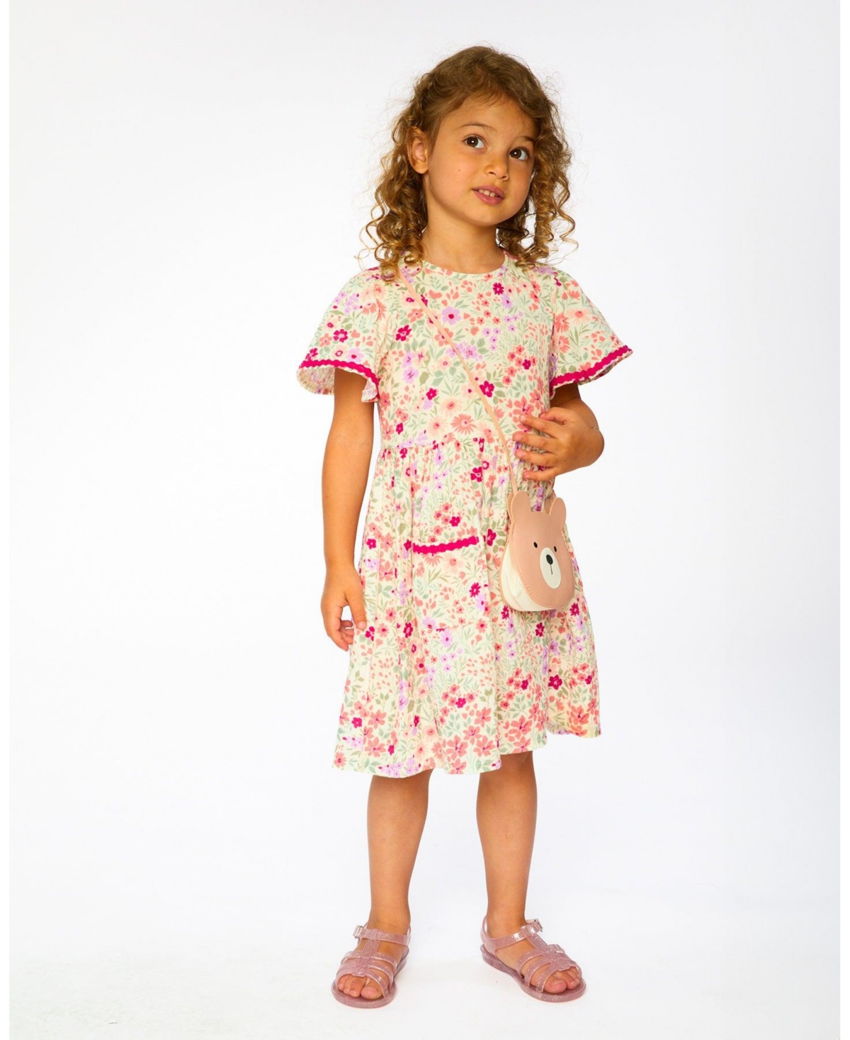 Deux par Baby Girls Muslin Dress with Printed Flowers