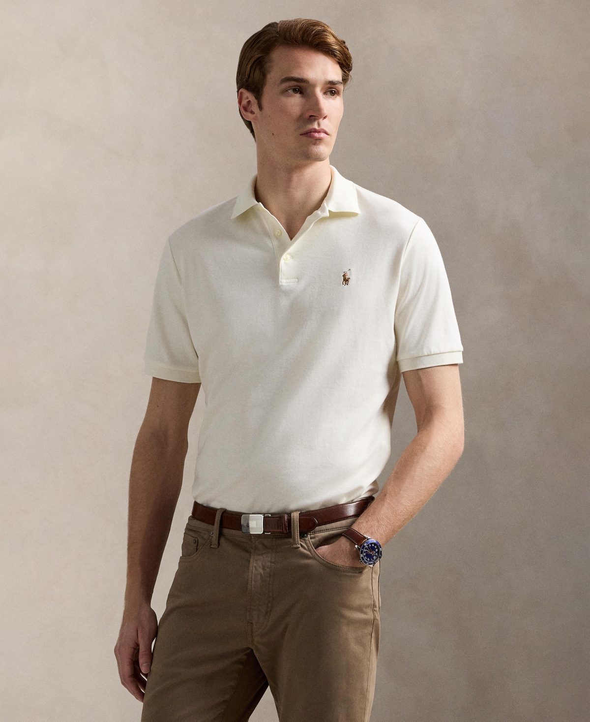 Men's Slim-Fit Soft Cotton Polo Shirt