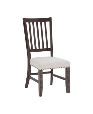 Willow Creek Distressed Solid Wood Upholstered Slatback Chair (Set of 2)