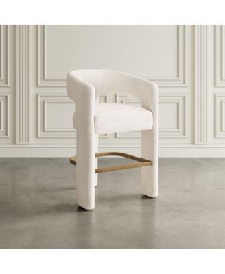 Mid-Century Modern Faux Leather Upholstered Counter Height Barstool (Set of 2)