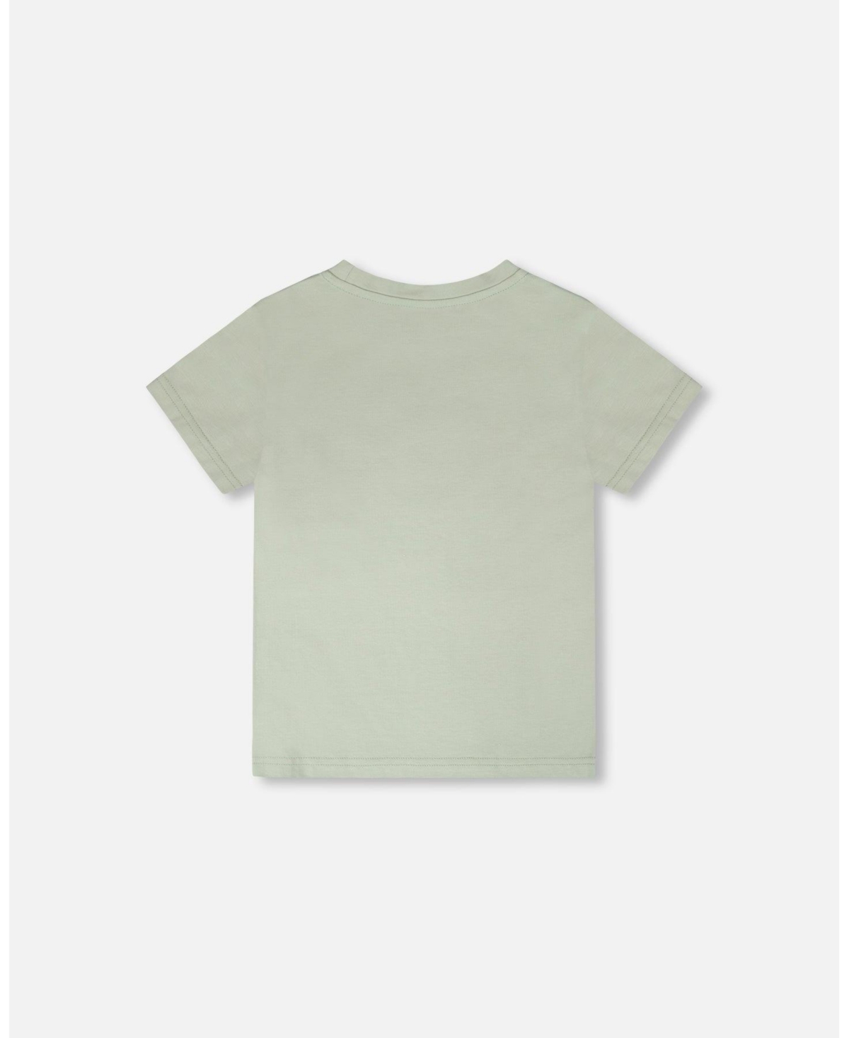 Deux par Deux Toddler Boys ganic Cotton Jersey T-Shirt with Print Sage