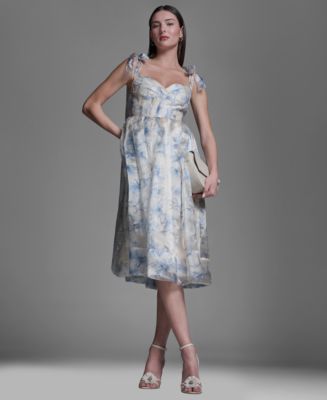 BCBG Women's Organza Corset Midi Dress