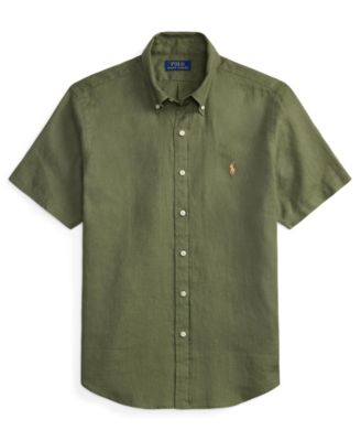 Men's Short-Sleeve Linen Button-Up