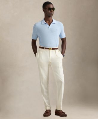 Men's Short-Sleeve Textured  Sweater Polo Shirt