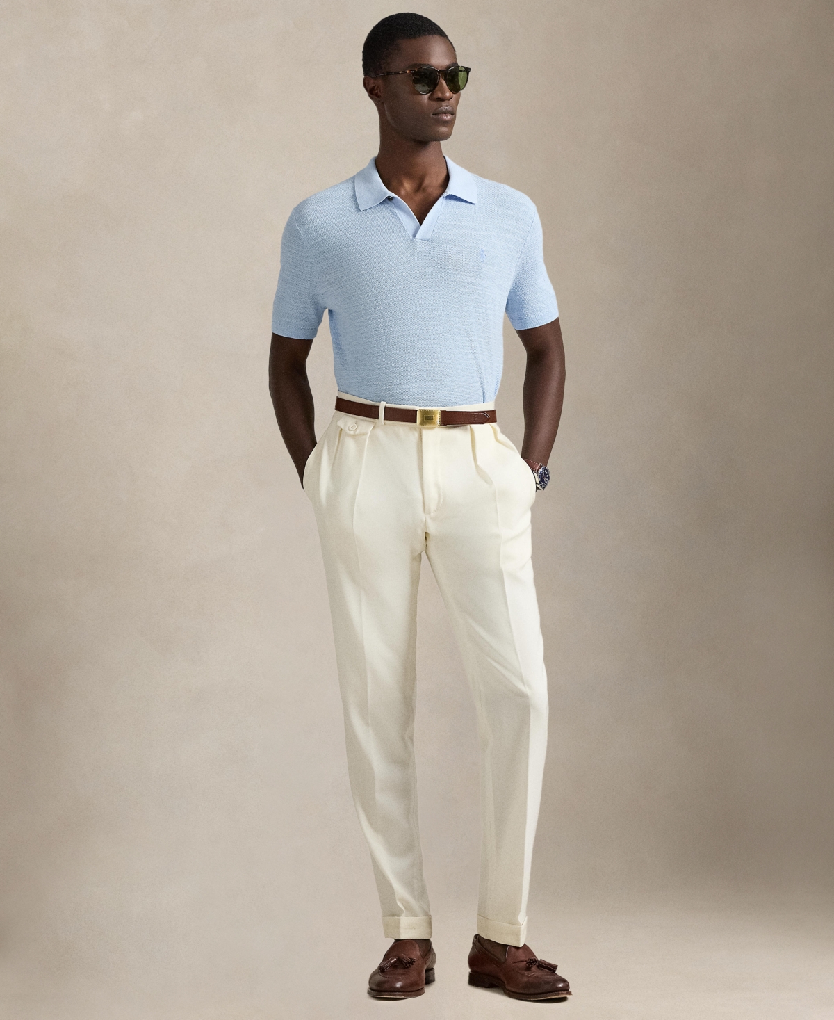 Polo Ralph Lauren Men's Short-Sleeve Textured Sweater Shirt