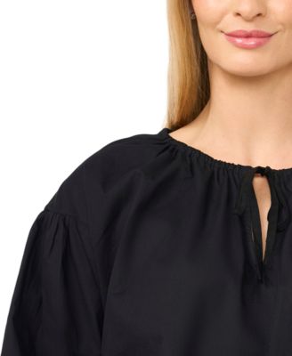 Women's Split Tie Neck Bubble Blouse