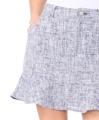 Women's Flounce Curved Hem Mini Skirt