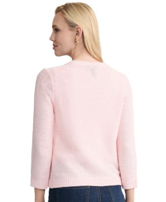 Women's Tie-Front 3/4-Length Sleeve Cardigan